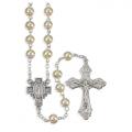  FAUX PEARL ROUND BEAD ROSARY 